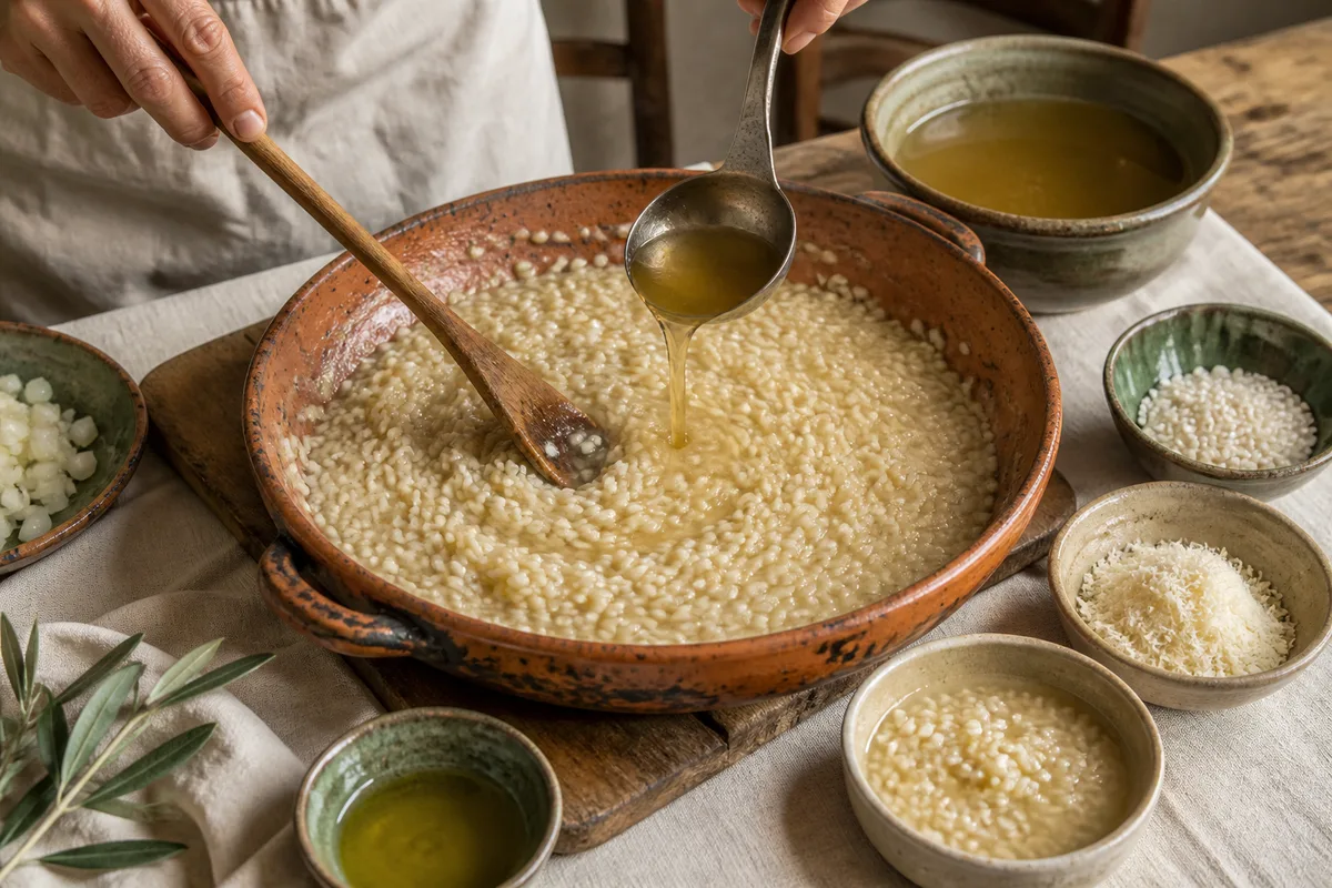 Risotto : la cuisson du riz étape par étape